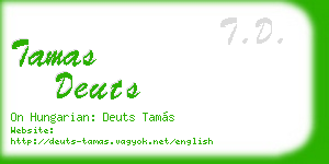 tamas deuts business card